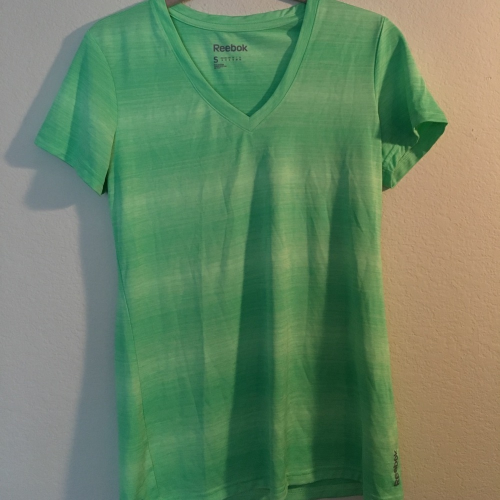 Neon green reebok workout top